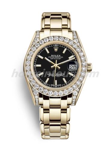 劳力士81158-0117女表珍珠淑女型-金色表带/表径34mm