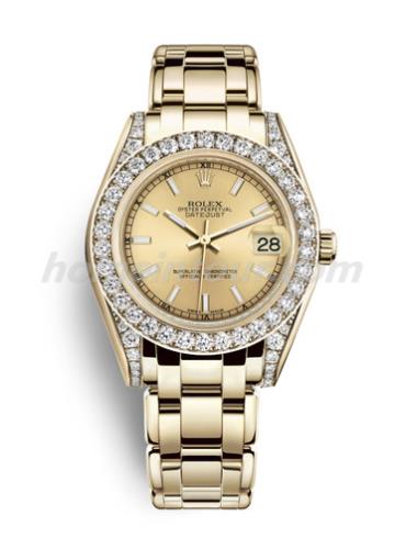 劳力士81158-0086女表珍珠淑女型-金色表带/表径34mm