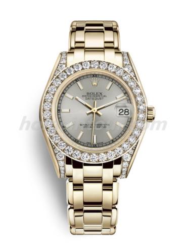 劳力士81158-0044女表珍珠淑女型-金色表带/表径34mm