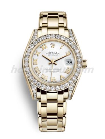 劳力士81158-0041女表珍珠淑女型-金色表带/表径34mm