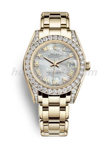 劳力士81158-0012女表珍珠淑女型-金色表带/表径34mm