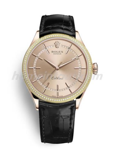 劳力士50605RBR-0011男表切利尼-黑色表带/表径39mm