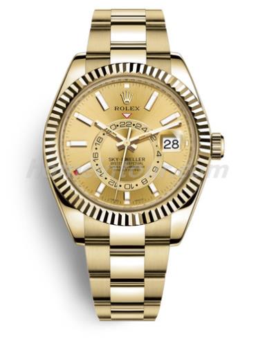 劳力士326938-0003男表SKY-DWELLER-金色表带/表径42mm