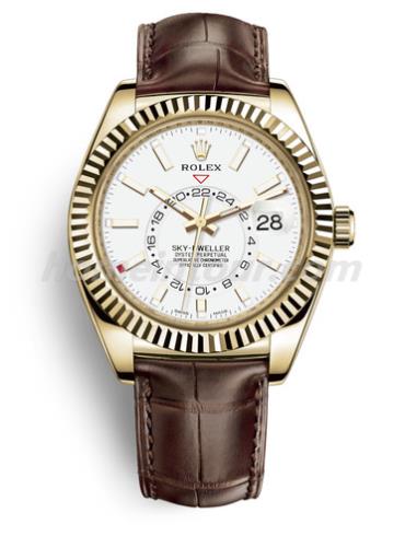 劳力士326138-0010男表SKY-DWELLER-棕色表带/表径42mm