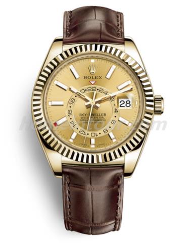 劳力士326138-0006男表SKY-DWELLER-棕色表带/表径42mm
