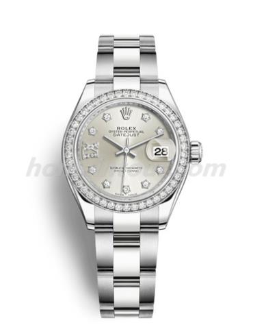 劳力士279384RBR-0022女表日志型-银色表带/表径28mm