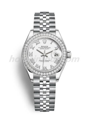 劳力士279384RBR-0019女表日志型-银色表带/表径28mm