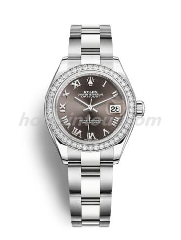 劳力士279384RBR-0016女表日志型-银色表带/表径28mm
