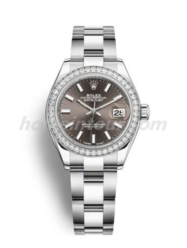 劳力士279384RBR-0014女表日志型-银色表带/表径28mm