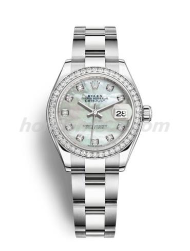 劳力士279384RBR-0012女表日志型-银色表带/表径28mm