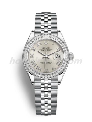 劳力士279384RBR-0009女表日志型-银色表带/表径28mm