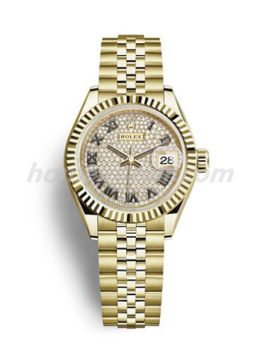 劳力士279178-0032女表日志型-金色表带/表径28mm