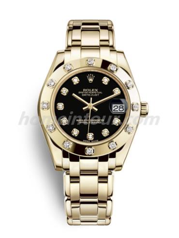 劳力士81318-0030女表珍珠淑女型-金色表带/表径34mm