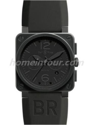 柏莱士BR0394-PHA_SRU男表AVIATION系列-黑色表带/表径42mm