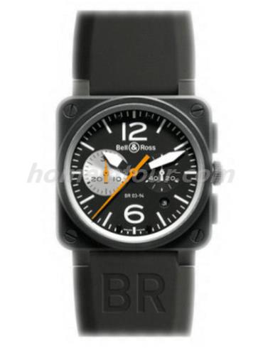 柏莱士BR0394-CH-BW_SRU男表AVIATION系列-黑色表带/表径42mm