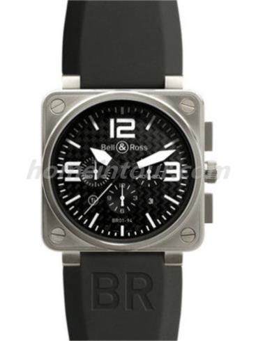 柏莱士BR0194-TI_SRU男表AVIATION系列-黑色表带/表径46mm