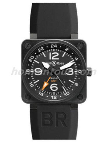 柏莱士BR0193-GMT_SRU男表AVIATION系列-—表带/表径46mm