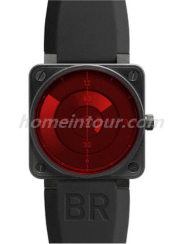 柏莱士BR0192-RED-RAD_SRU男表AVIATION系列-黑色表带/表径46mm