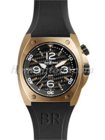 柏莱士BR02-PINK_SRU男表MARINE系列-黑色表带/表径44mm