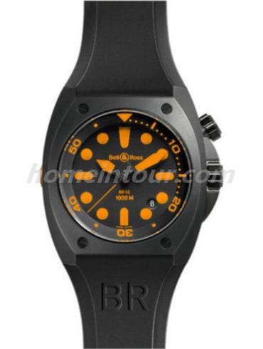 柏莱士BR02-ORN_SRU男表MARINE系列-黑色表带/表径44mm