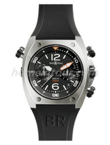 柏莱士BR02-CHR-BL_SRU男表MARINE系列-黑色表带/表径44mm