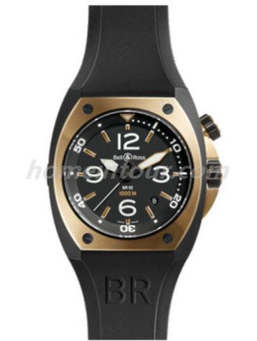 柏莱士BR02-CA-PINK_SRU男表MARINE系列-黑色表带/表径44mm