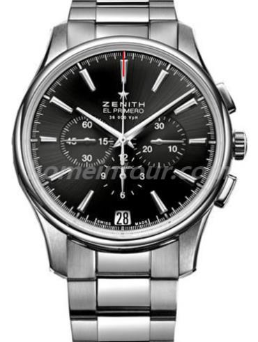 真力时03.2110.400_21.M2110男表指挥官-银色表带/表径42mm