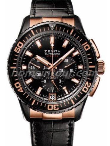 真力时85.2060.405_23.C714男表EL PRIMERO系列-黑色表带/表径45.5mm