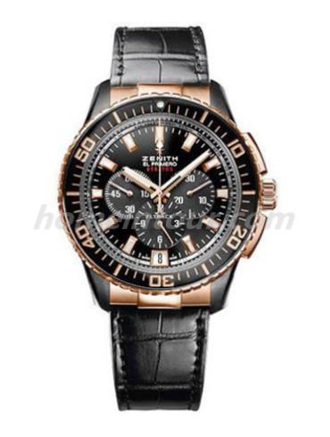 真力时85.2060.405_23.C713男表EL PRIMERO系列-黑色表带/表径45.5mm