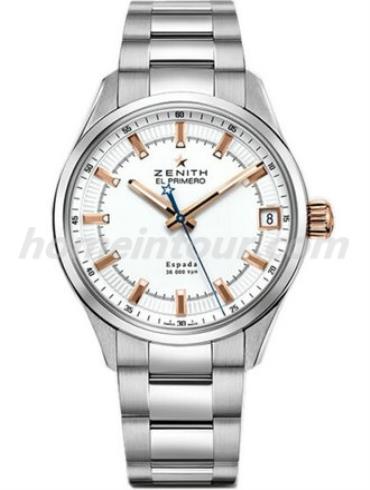 真力时03.2171.4650_01.M2170男表EL PRIMERO系列-银色表带/表径40mm