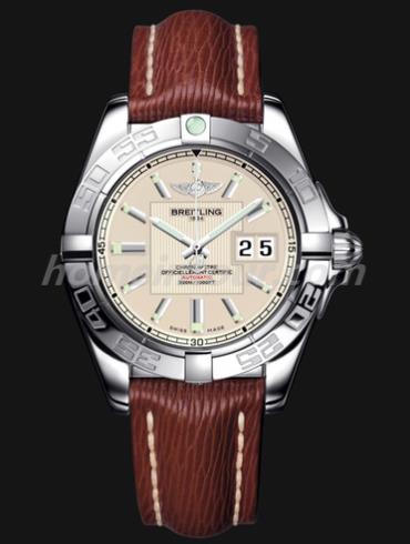 百年灵A49350L2_G699_221X_A18BA.1男表银河系列-棕色表带/表径41mm