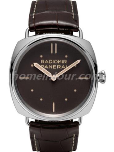 沛纳海PAM00373男表Radiomir系列-棕色表带/表径47mm