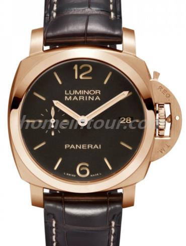 沛纳海PAM00393男表LUMINOR 庐米诺-棕色表带/表径42mm