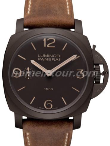 沛纳海PAM00375男表LUMINOR 庐米诺-棕色表带/表径47mm