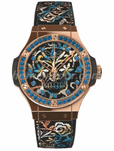 宇舶343.PS.6599.NR.1201女表BIG BANG系列-蓝色/黑色表带/表径41mm