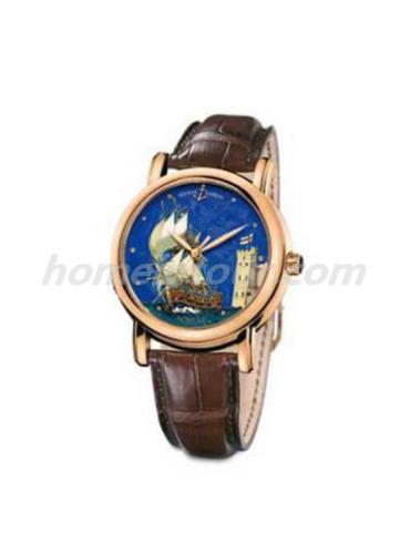雅典132-11_HMS男表珍贵独特机械腕表系列-棕色表带/表径40mm