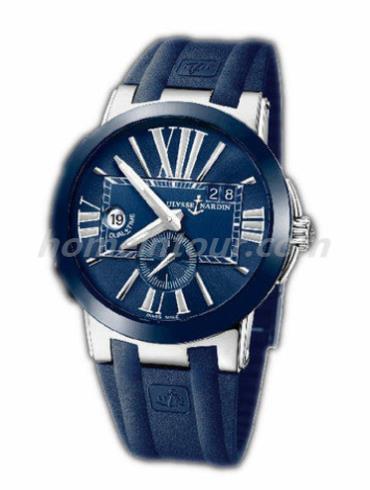 雅典243-00-3_43男表复杂功能机械腕表系列-蓝色表带/表径43mm