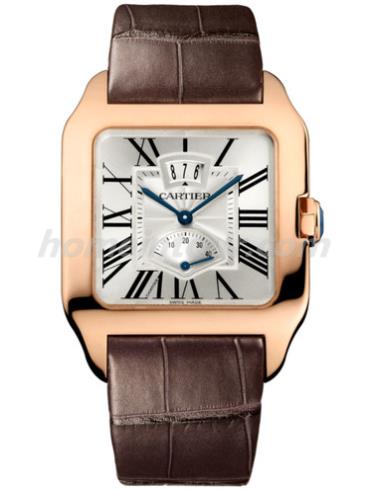 卡地亚W2020067男表山度士Santos系列-棕色表带/表径38 x 47.4mm
