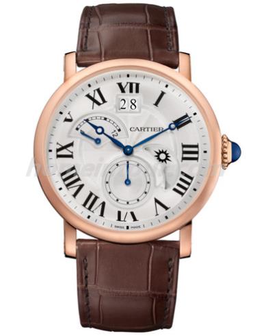 卡地亚W1556240男表Rotonde系列-棕色表带/表径42mm