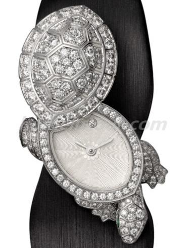 卡地亚HPI00518女表创意宝石腕表系列-黑色表带/表径&#8211;