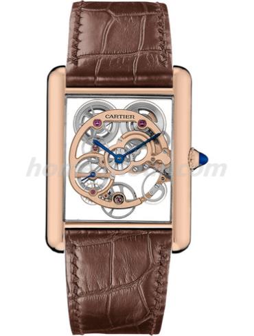卡地亚WHTA0002男表坦克Tank系列-棕色表带/表径30x39.2mm