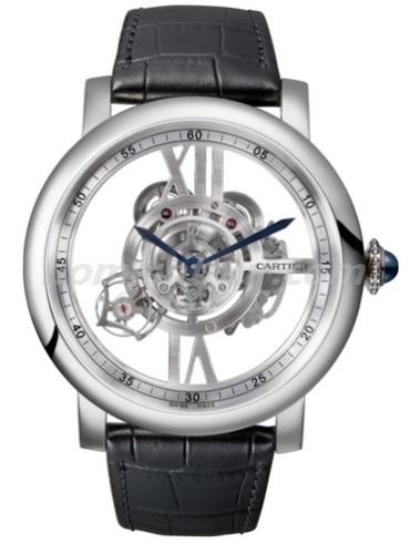 卡地亚W1556250男表Rotonde系列-黑色表带/表径47mm