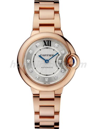 卡地亚WE902062女表蓝气球Ballon Blue系列-金色表带/表径33mm