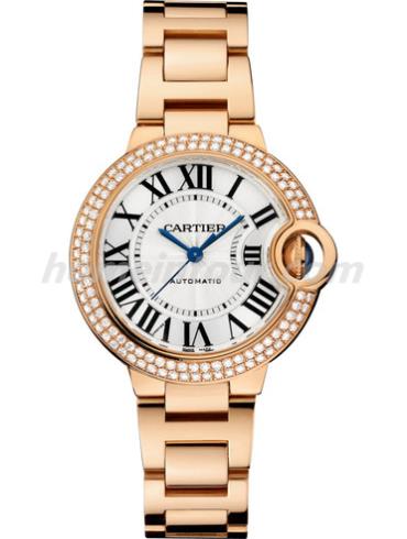 卡地亚WE902064女表蓝气球Ballon Blue系列-金色表带/表径33mm