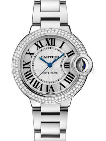 卡地亚WE902065女表蓝气球Ballon Blue系列-银色表带/表径33mm