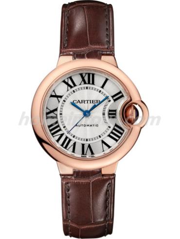 卡地亚W6920097女表蓝气球Ballon Blue系列-棕色表带/表径33mm