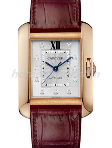 卡地亚WJTA0006女表坦克Tank系列-棕色表带/表径29.8x39.2mm