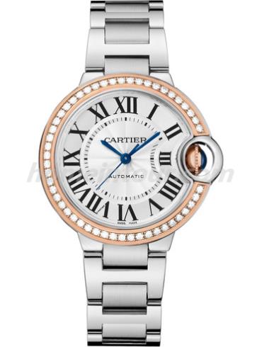 卡地亚WE902080女表蓝气球Ballon Blue系列-间金表带/表径33mm