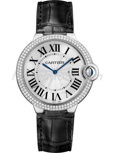 卡地亚WE902056女表蓝气球Ballon Blue系列-黑色表带/表径40mm