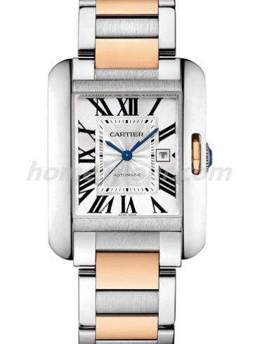 卡地亚W5310037男表坦克Tank系列-间金色表带/表径39.2X29.8mm